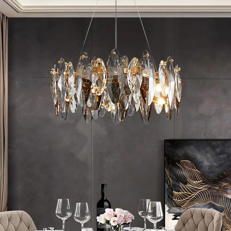 Lyra Nordic Crystal Leaf Chandelier Collection for Luxe Interiors