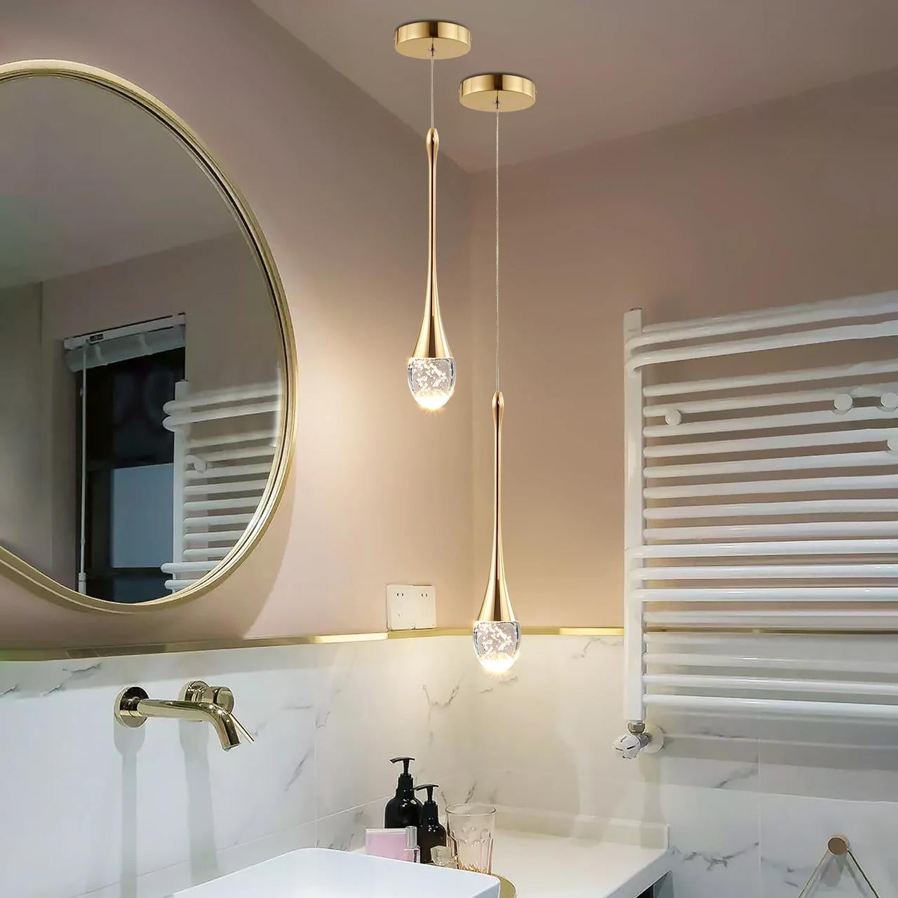 Lyra Teardrop Crystal Pendant Light for Dining Rooms