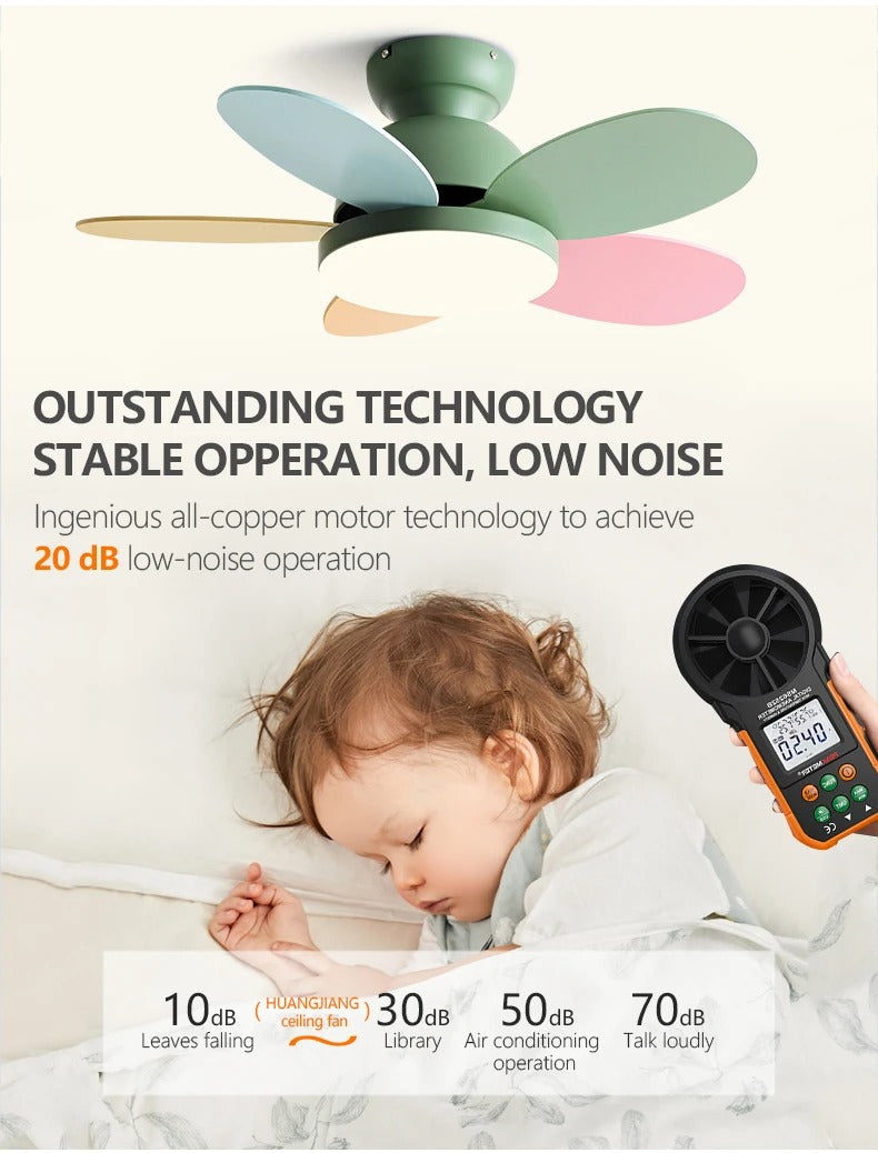 AuroraNova Ceiling Fan with Multicolored Blades and 60W LED Light