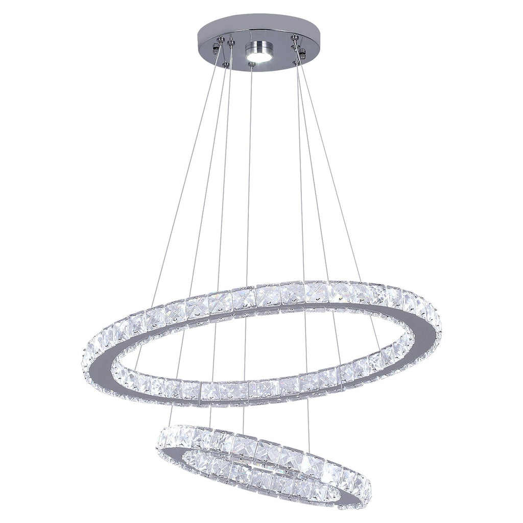 Aurea Crystal Ring Pendant Light With Chrome Finish