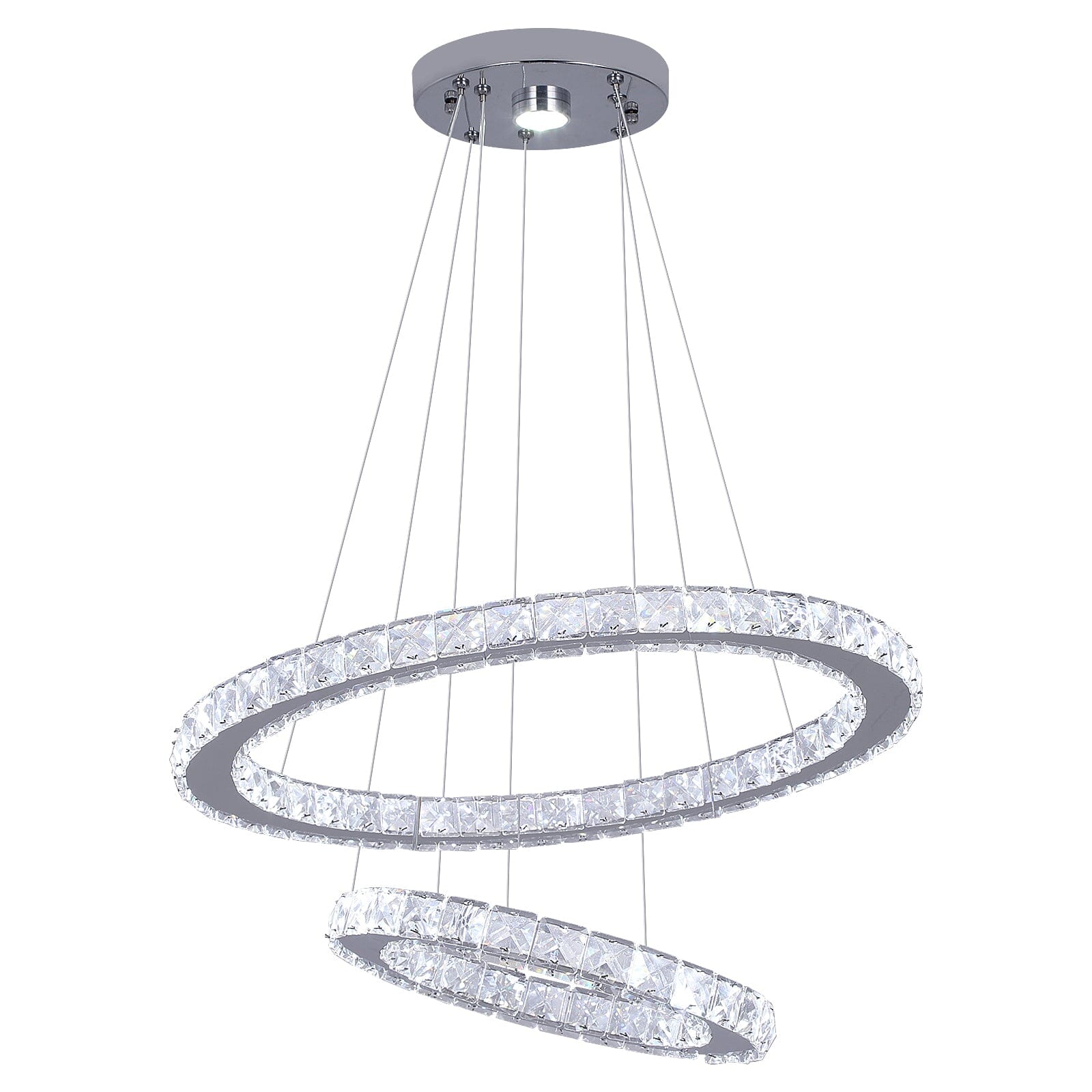 Aurea Crystal Ring Pendant Light With Chrome Finish