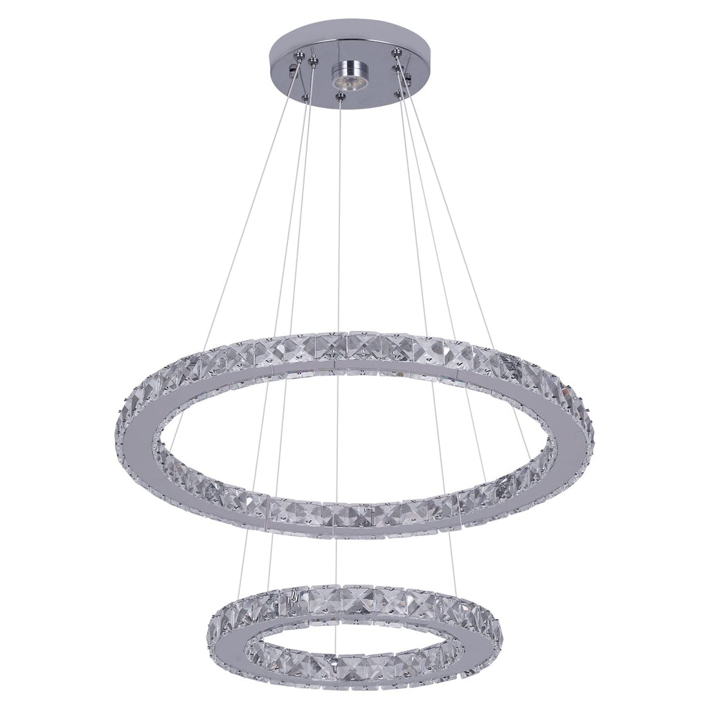 Aurea Crystal Ring Pendant Light With Chrome Finish
