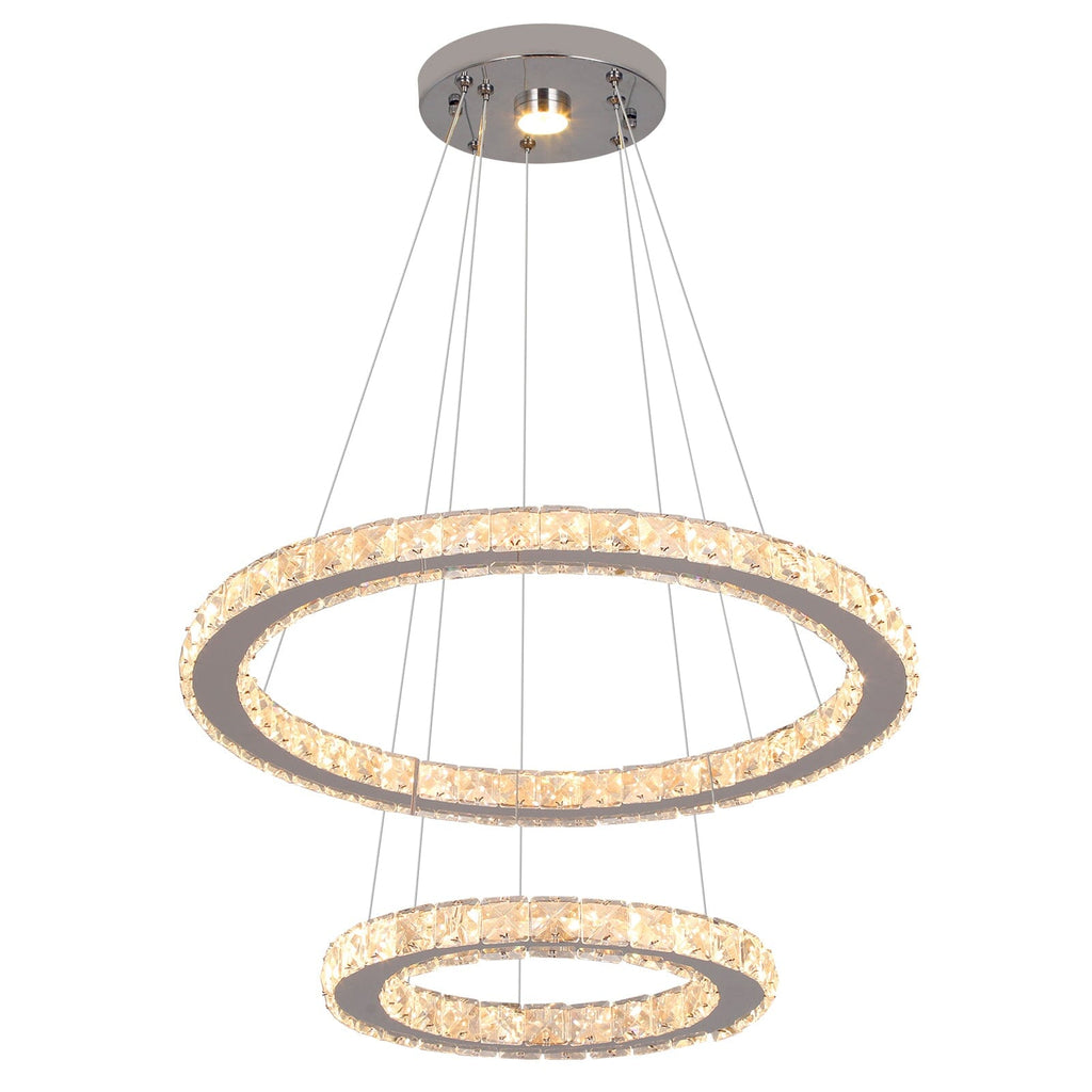 Aurea Crystal Ring Pendant Light With Chrome Finish