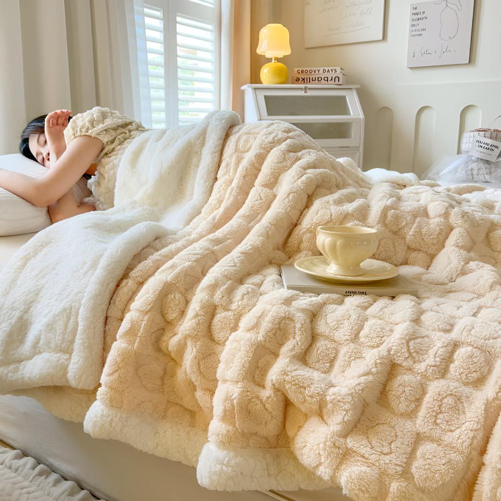 Nuvella | Heart Sherpa Blanket