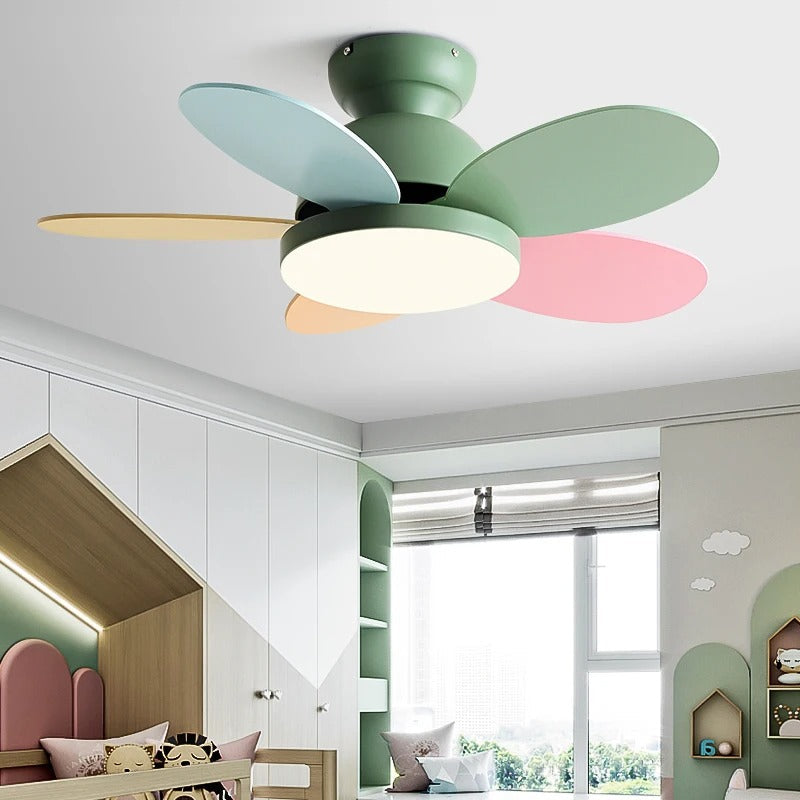 AuroraNova Ceiling Fan with Multicolored Blades and 60W LED Light