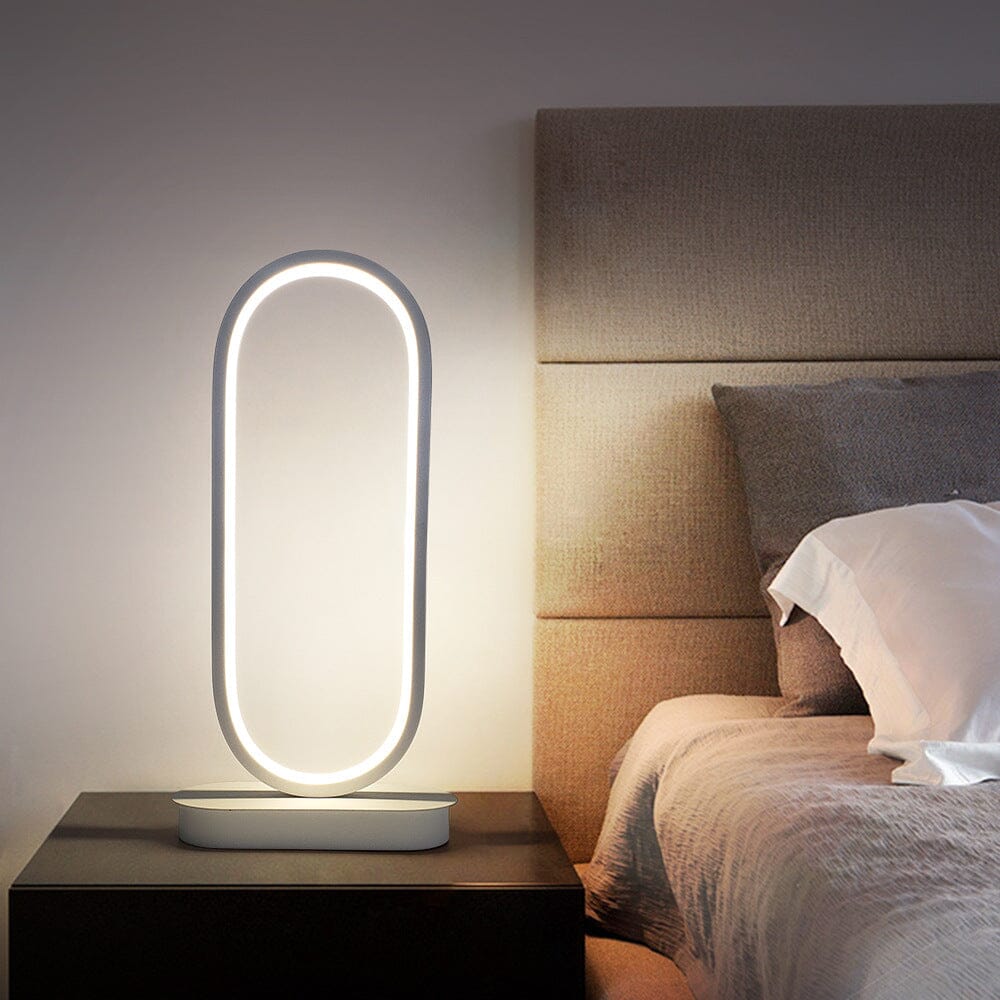 Aurelis Oval Table Lamp In Iron Finish Compact And Sleek