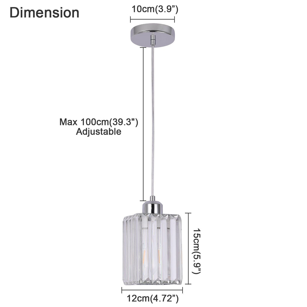 Liora Contemporary Crystal Glass Pendant Light For Living Rooms