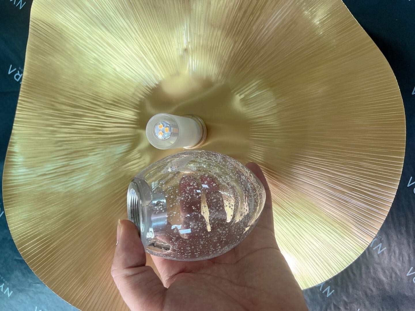 Lunara Nordic Gold Shell Mini Pendant Lights Soft Warm LED Adjustable Height