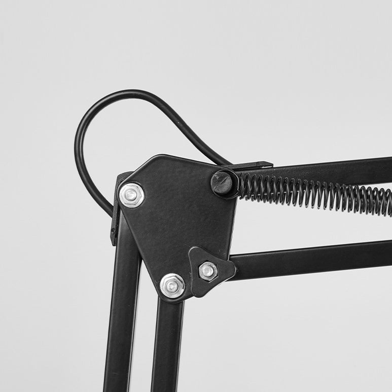 AstraClip einziehbare Clip-Tischlampe mit langem Arm aus Eisen und ABS für Schlafzimmer