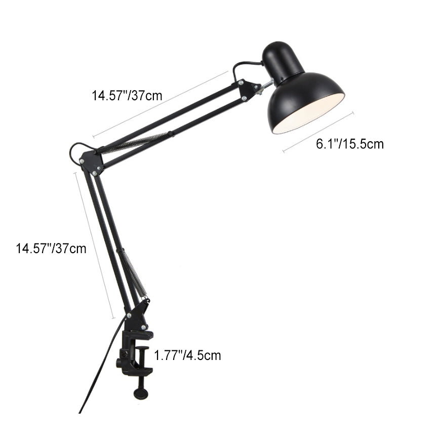 AstraClip einziehbare Clip-Tischlampe mit langem Arm aus Eisen und ABS für Schlafzimmer