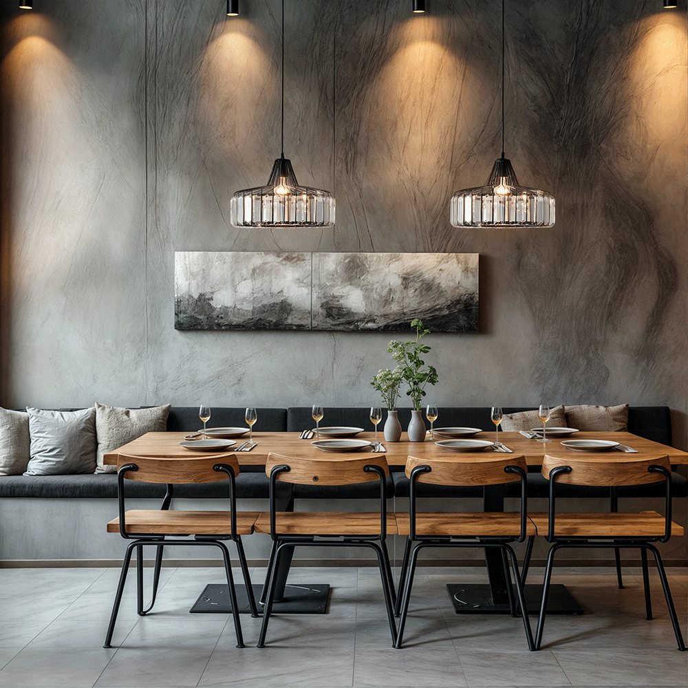 Lyra Crystal Pendant Light With Iron Fixture And Prismatic Glow