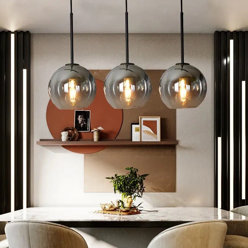 LyraNova Gradient Glass Globe Pendant Light in Brushed Gold