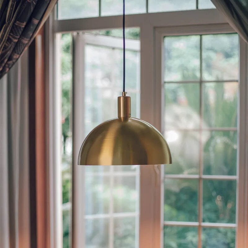 Aurelia Brass LED Pendant Light With Heat Resistant Shade
