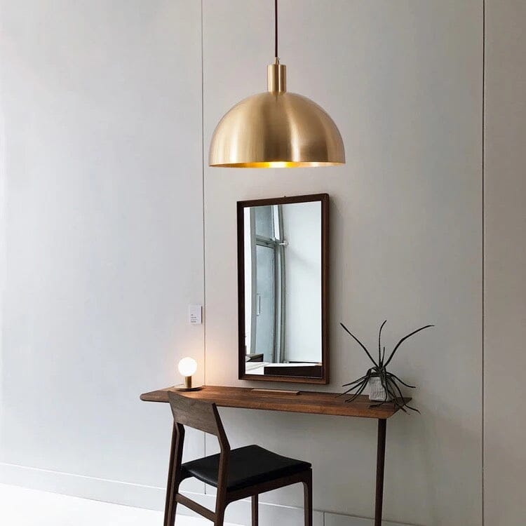 Aurelia Brass LED Pendant Light With Heat Resistant Shade