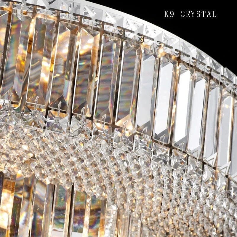 Elara Dual-Crystal LED Ceiling Chandelier For Modern Brilliance