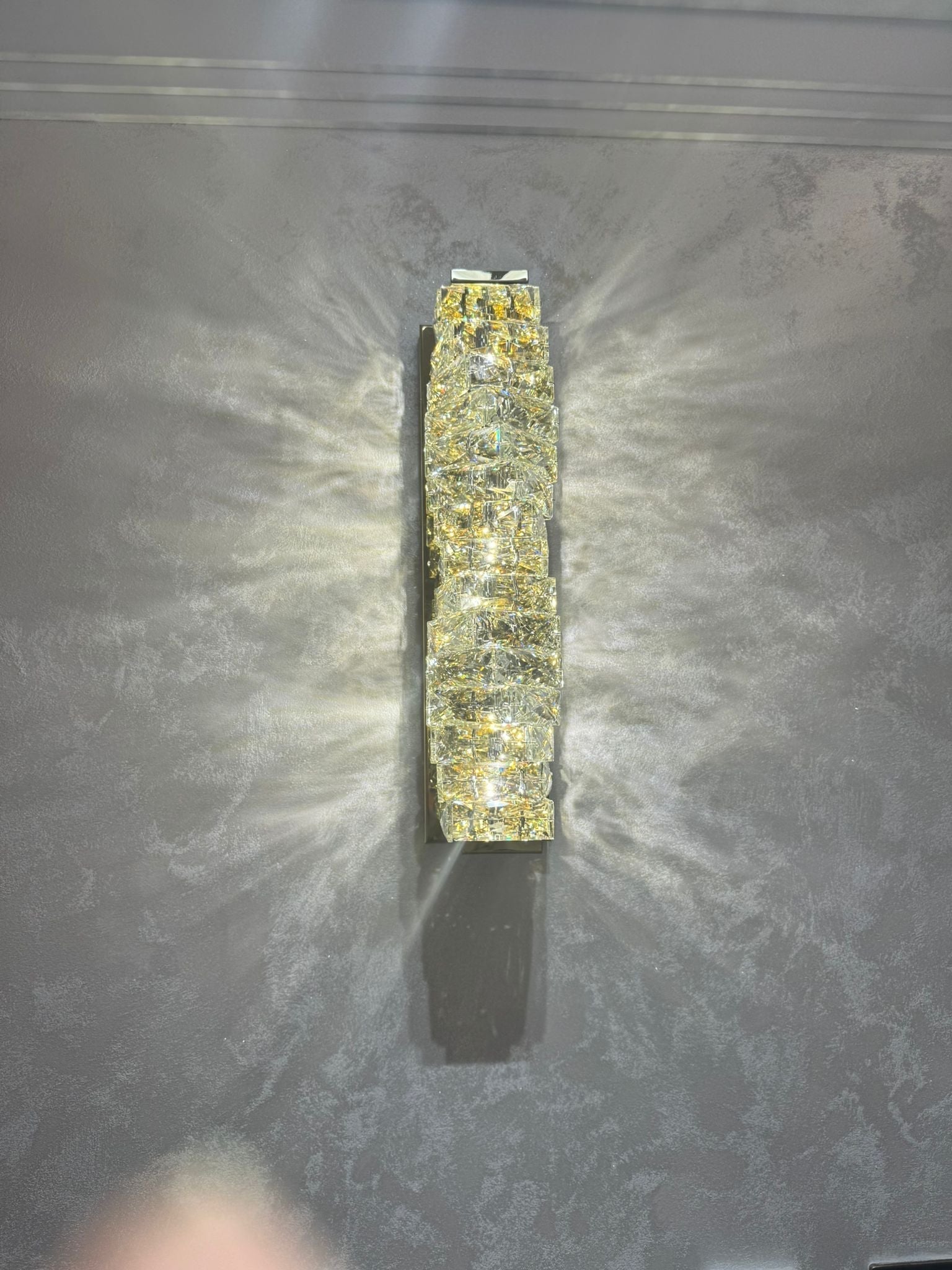 Lyra Wall Lamp in Stainless Steel with Crystal Accents, 3 Color Temperatures