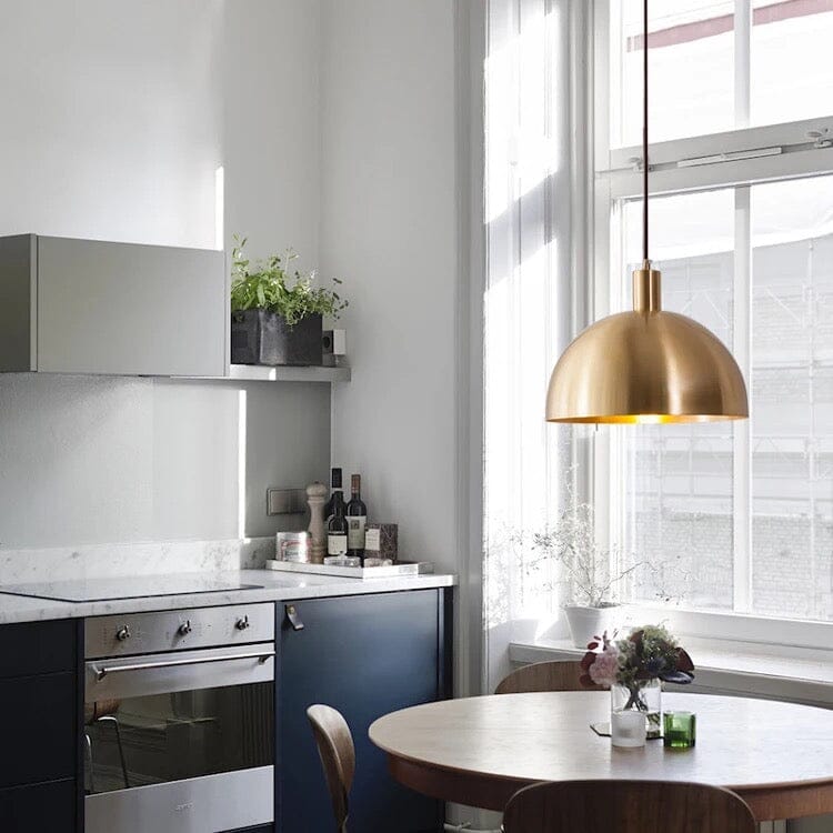 Aurelia Brass LED Pendant Light With Heat Resistant Shade