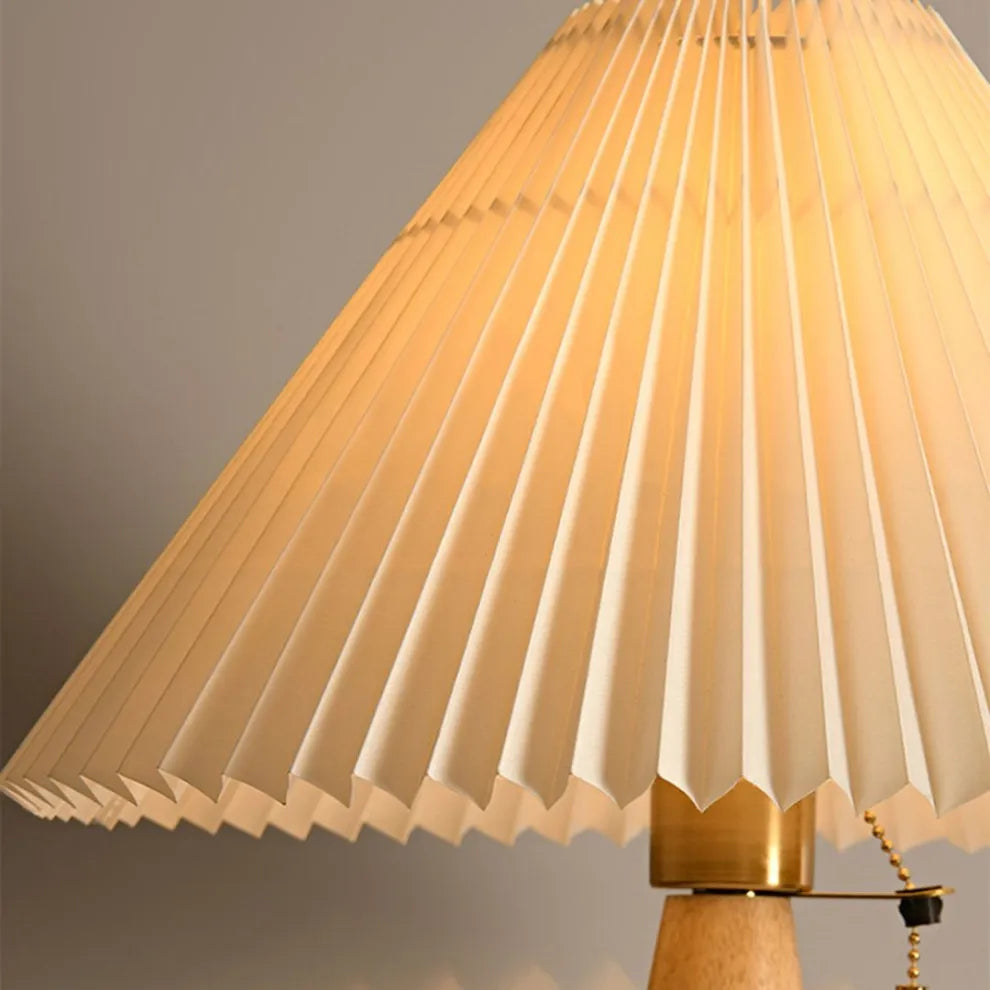 Kairo Walnut Wood Lamp With Warm LED Glow Vintage Modern Lighting