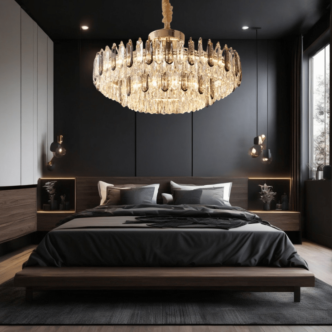 Lumistra Signature Crystal Ceiling Light In Gold Or Chrome With K9 Crystals