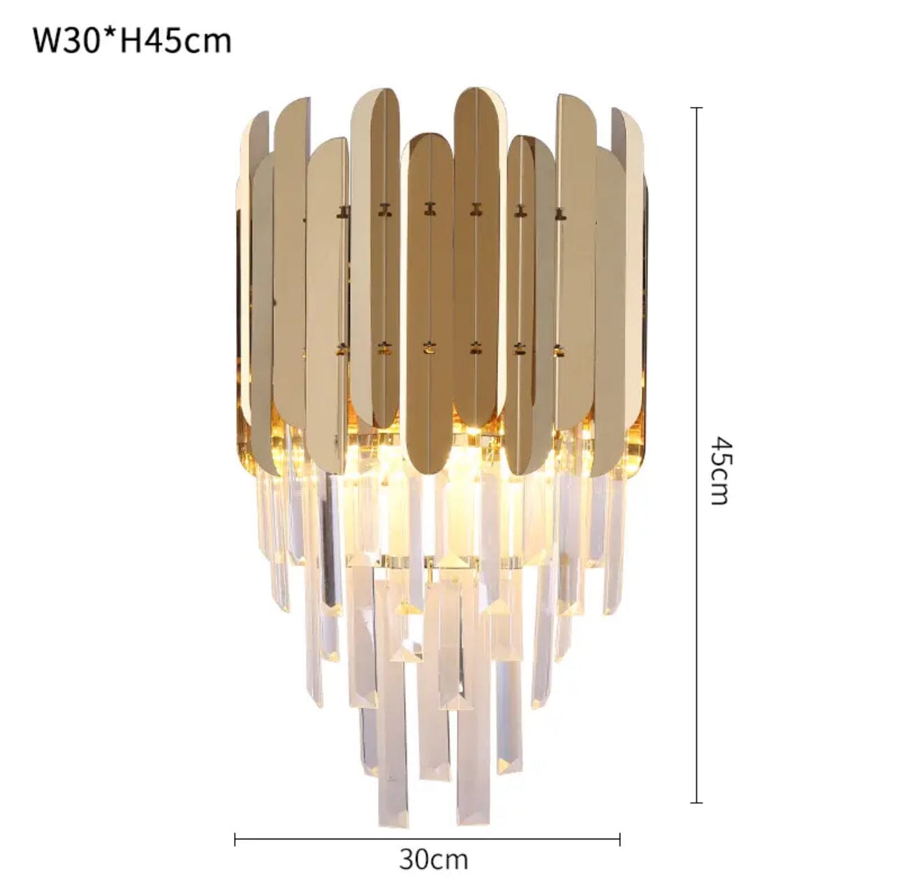 Elara Crystal Wall Lamp With Chrome And Gold Finish Dangling Crystal Bars