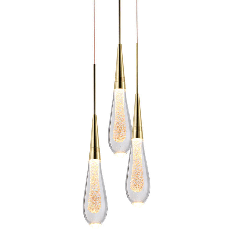 Aurora Golden Droplet Crystal Pendant Lights for Homes and Offices