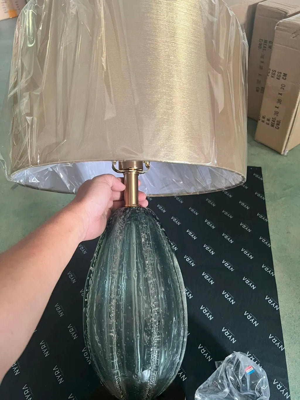 Liora Glass Lamp Hand Blown Modern Table Light for Living Room