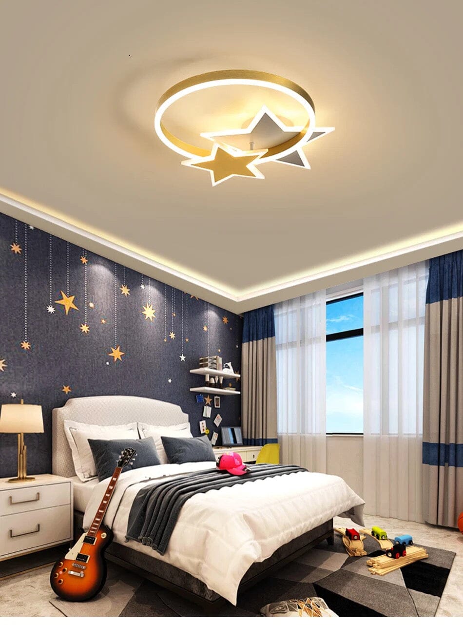 Aurelia Halo Ceiling Light With Interconnected Gold Rings