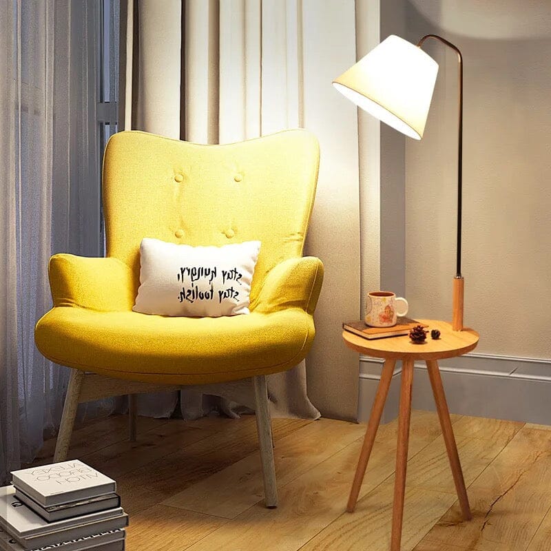 Liora Floor Lamp With Integrated Table And Hidden Storage