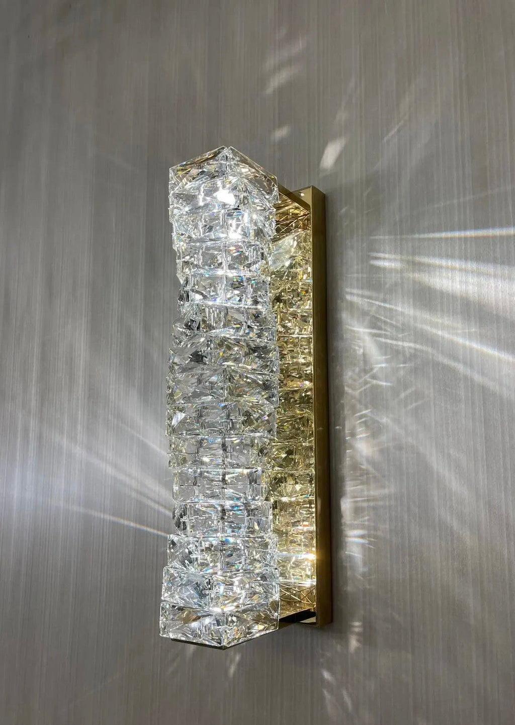 Lyra Wall Lamp in Stainless Steel with Crystal Accents, 3 Color Temperatures