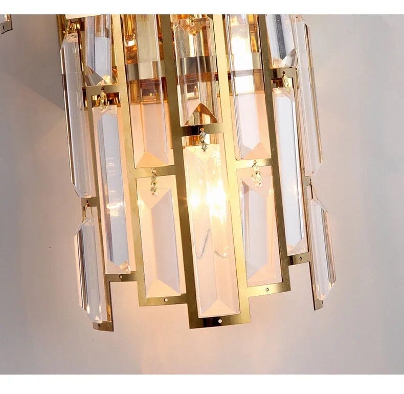 Elara Crystal Wall Lamp with Vintage Charm and K9 Crystals