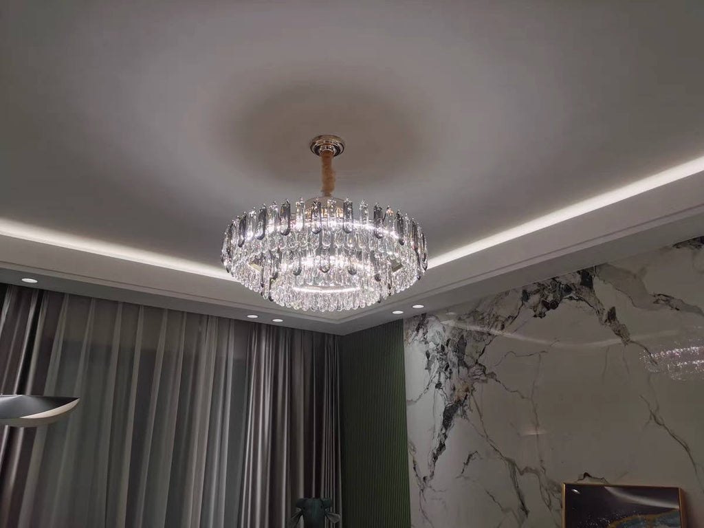 Lumistra Signature Crystal Ceiling Light In Gold Or Chrome With K9 Crystals
