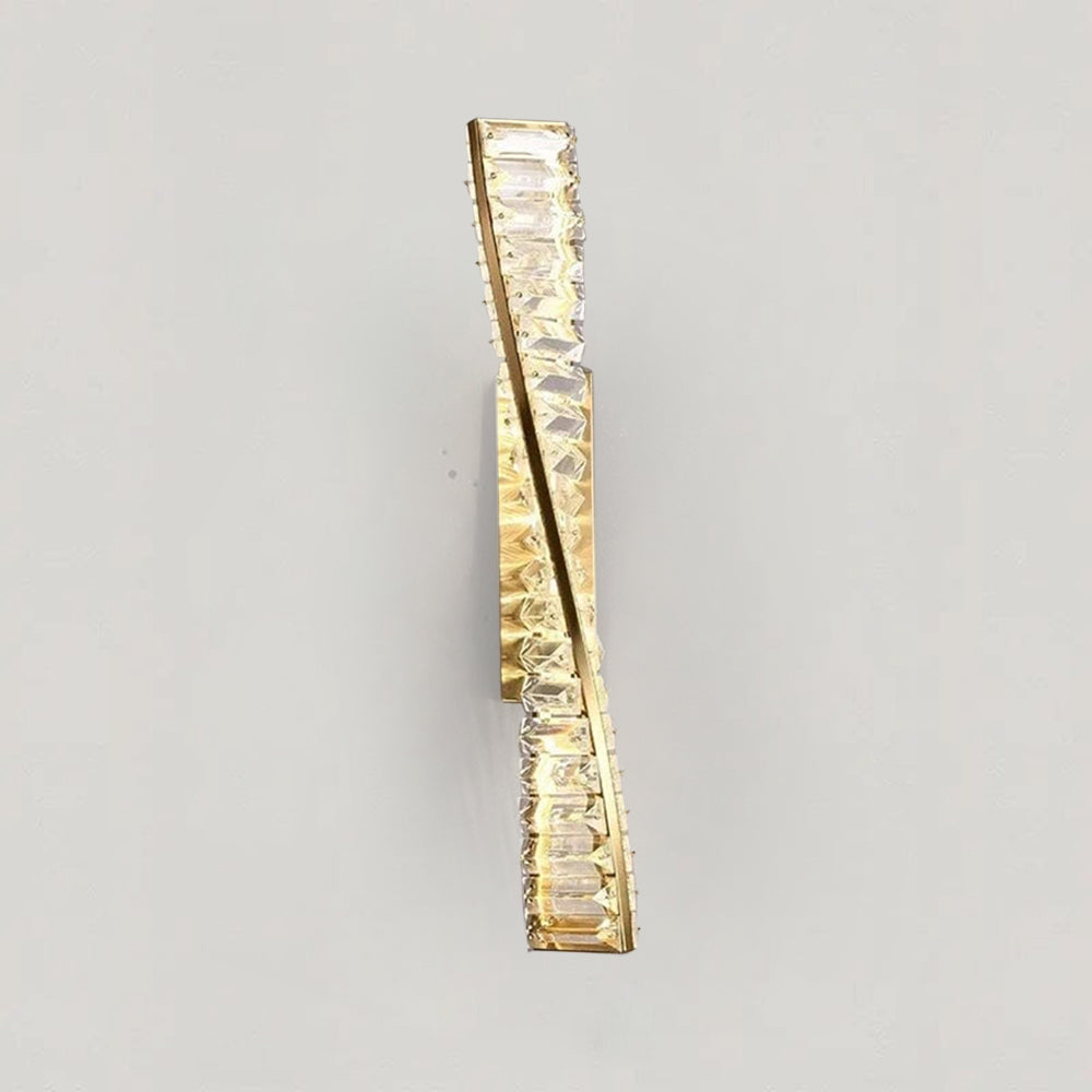 Aurora Crystal LED Wall Lamp in Stainless Steel Finish