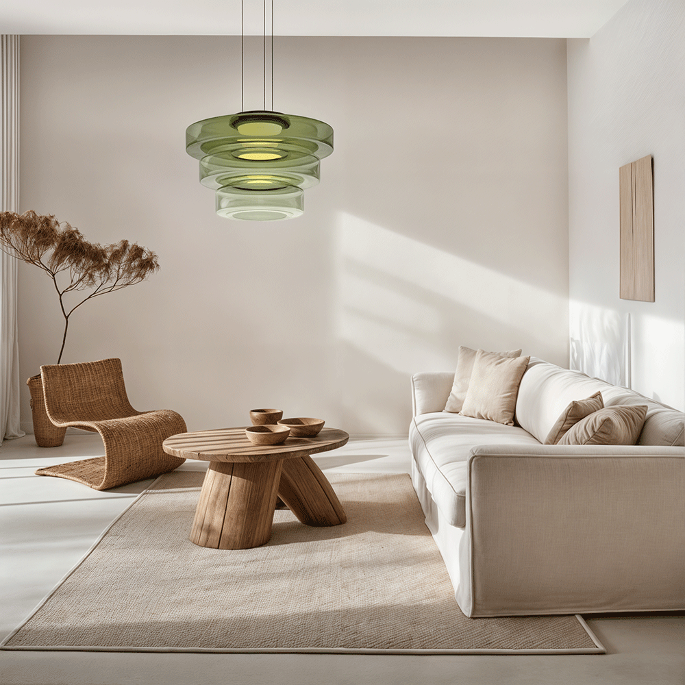 Fjord Glass Pendant Light for Modern Interiors with Soft Cozy Glow