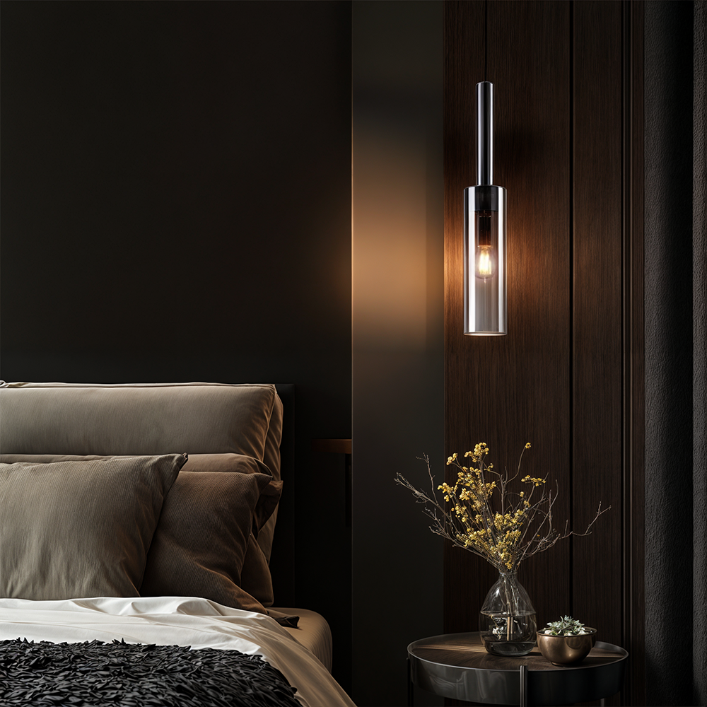 Helion Crystal Glass Nordic Pendant Lights With Copper Accents