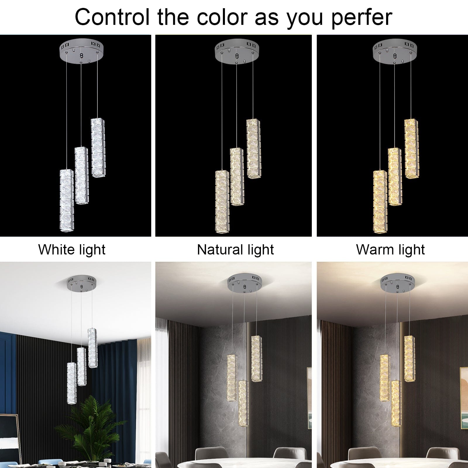 Lumirelle Aurea Cascade Crystal LED Chandelier With Adjustable Suspension