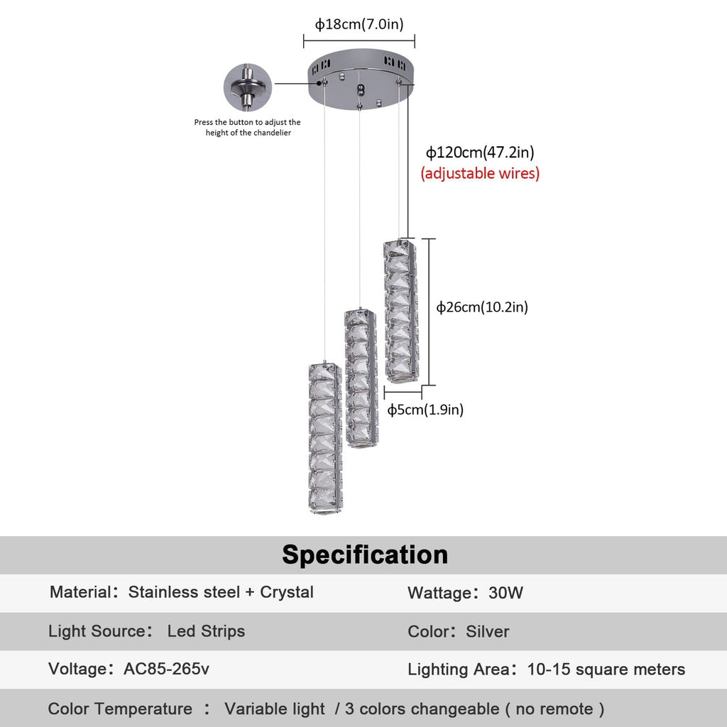 Lumirelle Aurea Cascade Crystal LED Chandelier With Adjustable Suspension