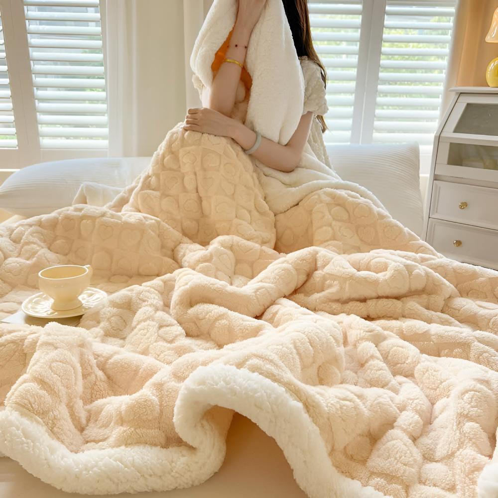 Nuvella | Heart Sherpa Blanket
