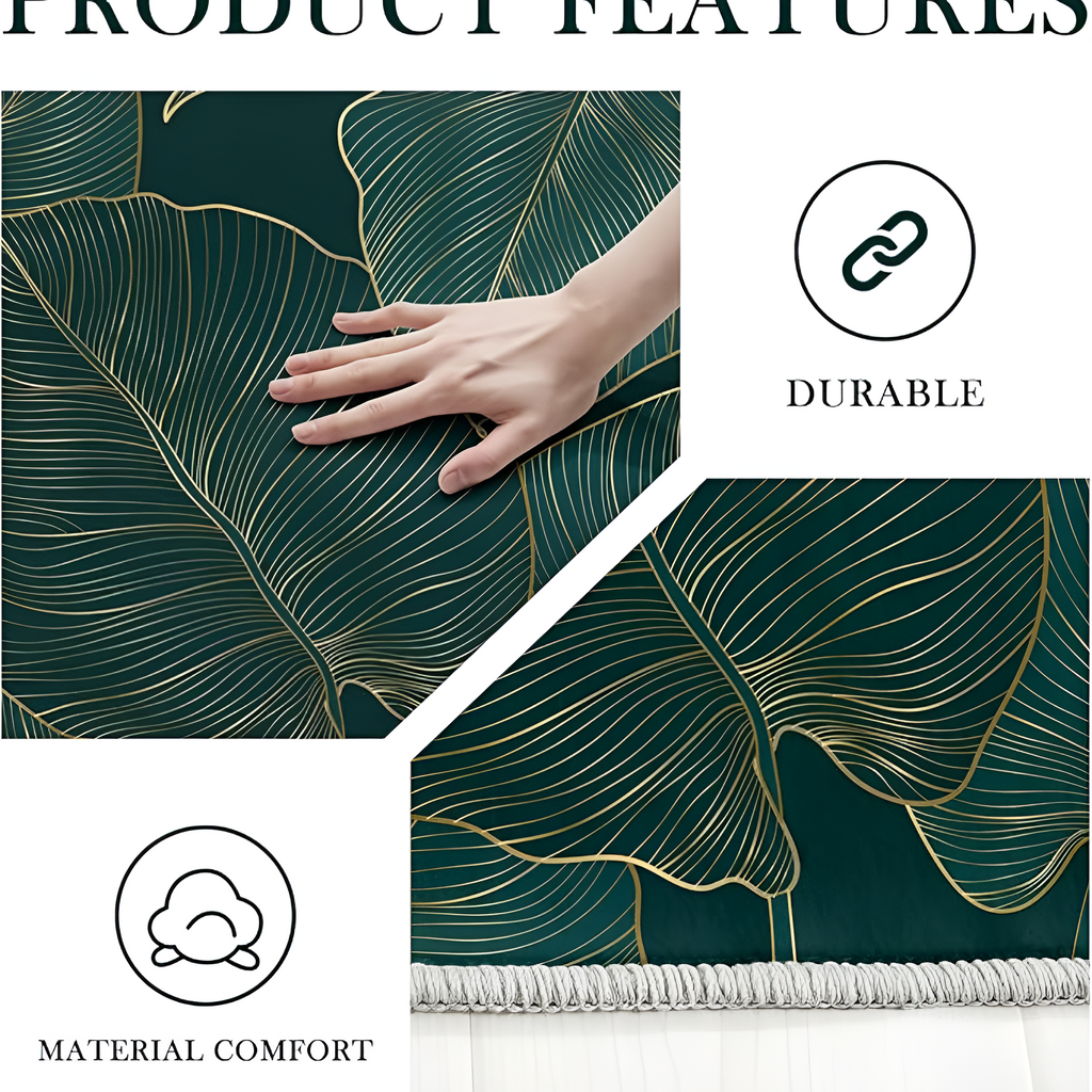 Marisol Gold Linear Leaf Doormat