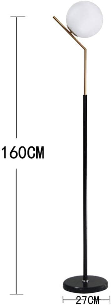 Caelon LED Floor Lamp with Marble Base and Round Glass Shade