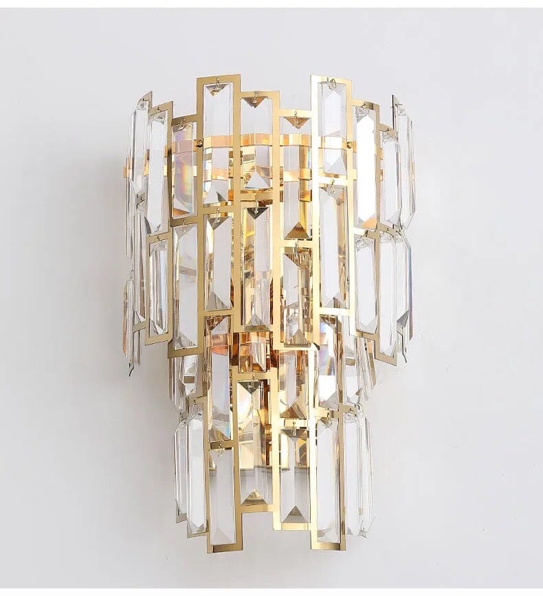 Elara Crystal Wall Lamp with Vintage Charm and K9 Crystals