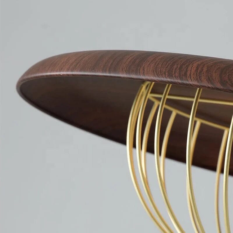 Liora Oakwood Style LED Pendant Light With Metal Accents