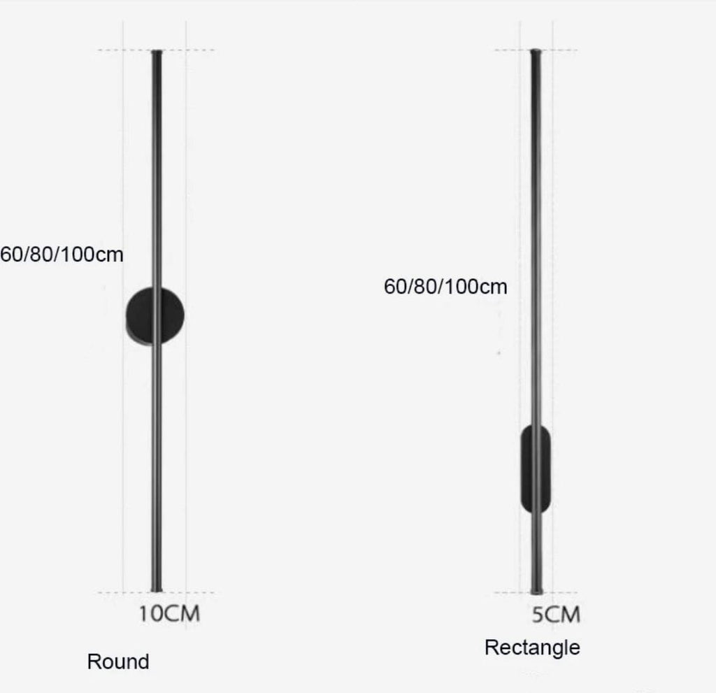 Lyra Tube Wall Light Noir LED With Acrylic Shade And Aluminum Body