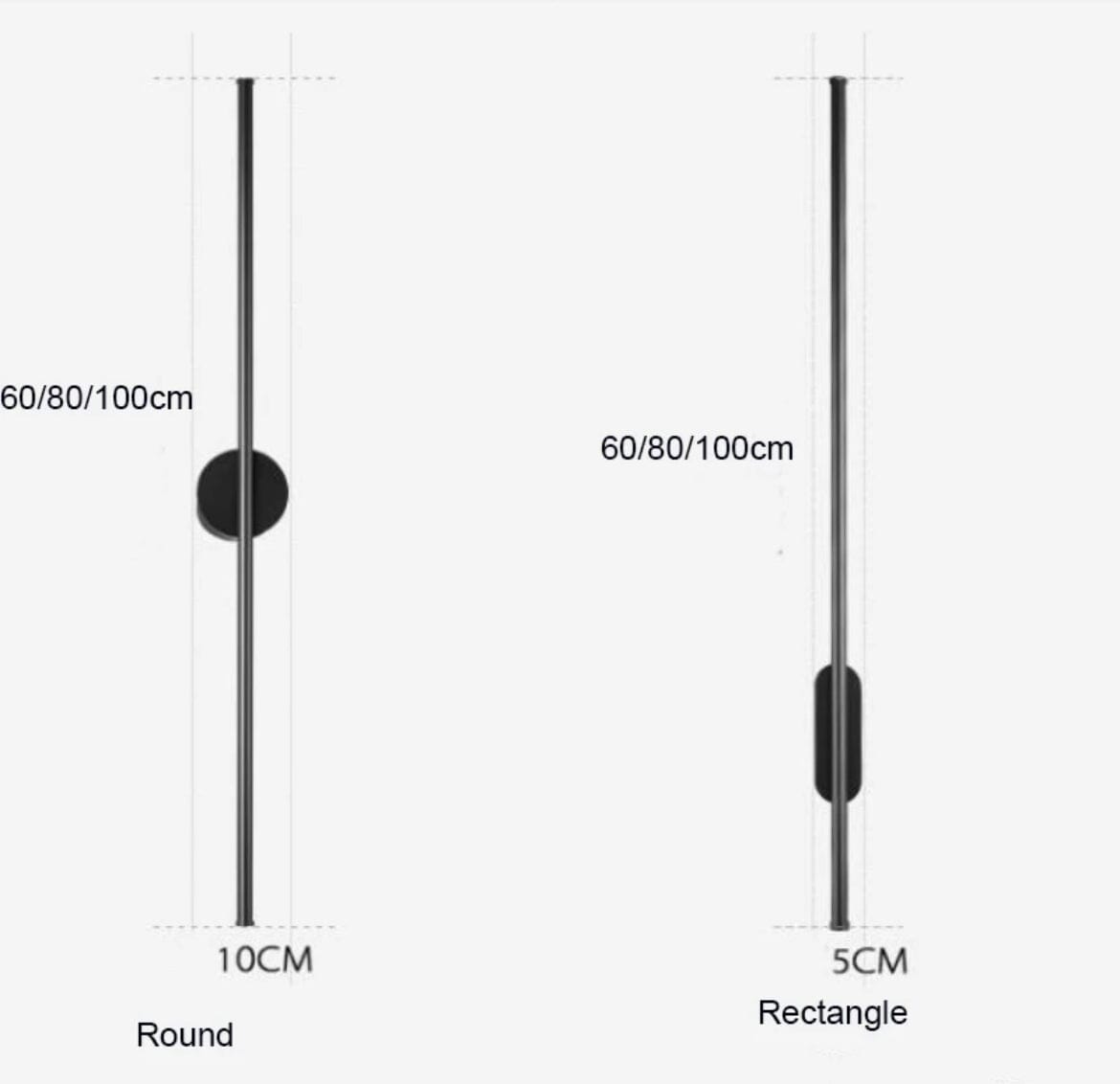 Lyra Tube Wall Light Noir LED With Acrylic Shade And Aluminum Body