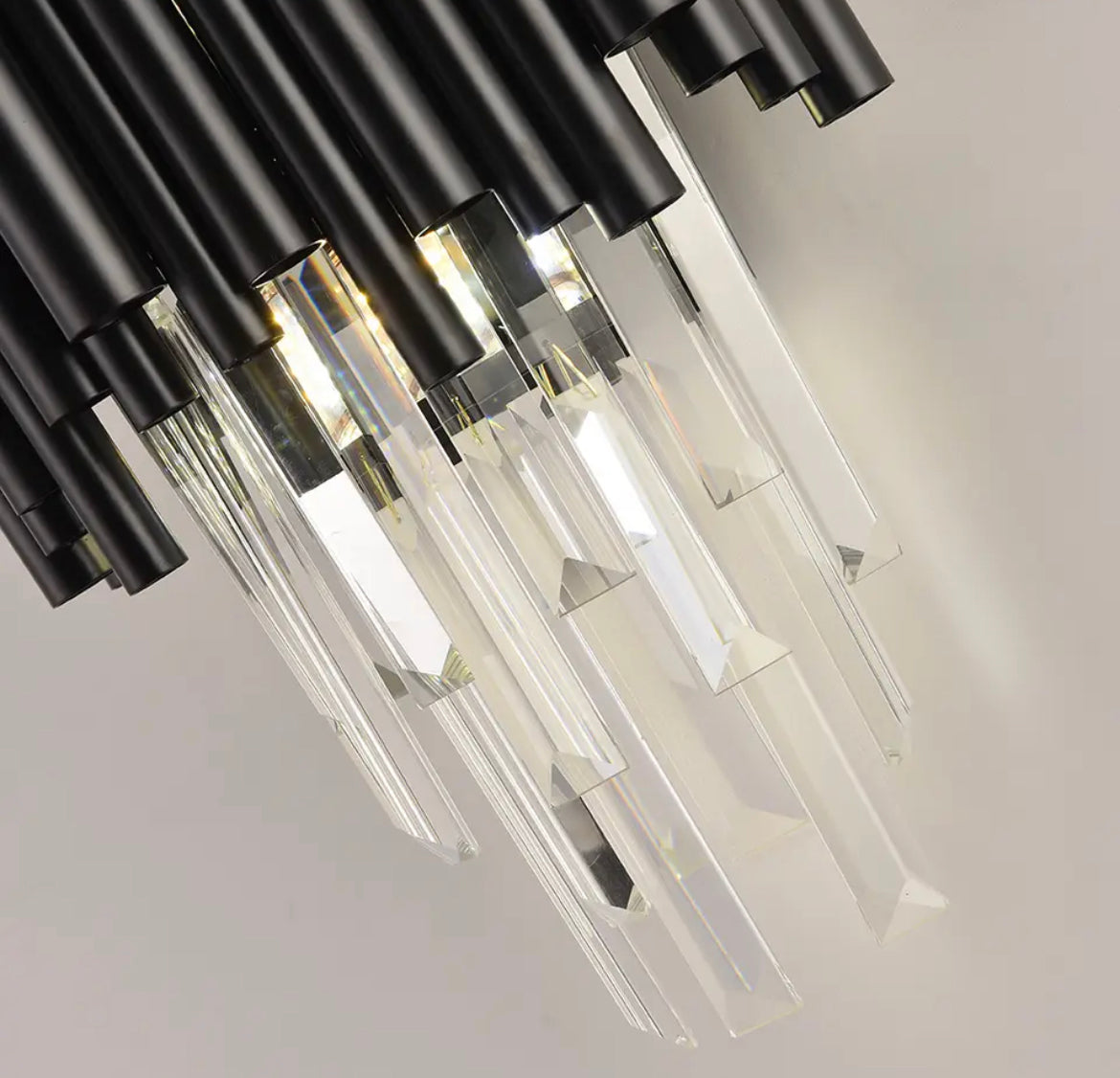 LustreNova Crystal Chandelier Collection in Matte Black Finish