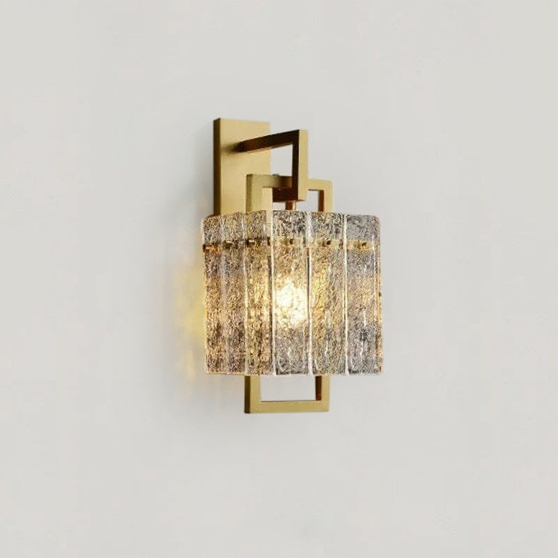 Aurora Copper Glass Led Wall Light With Crystal Accents