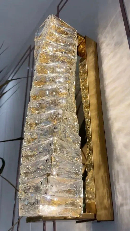 Lyra Wall Lamp in Stainless Steel with Crystal Accents, 3 Color Temperatures