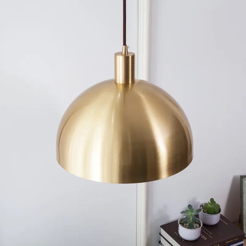 Aurelia Brass LED Pendant Light With Heat Resistant Shade