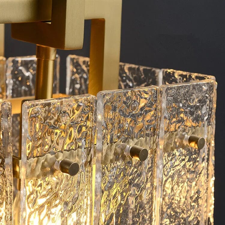 Aurora Copper Glass Led Wall Light With Crystal Accents