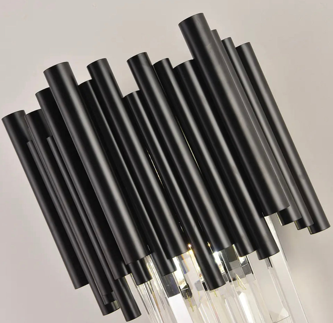 LustreNova Crystal Chandelier Collection in Matte Black Finish