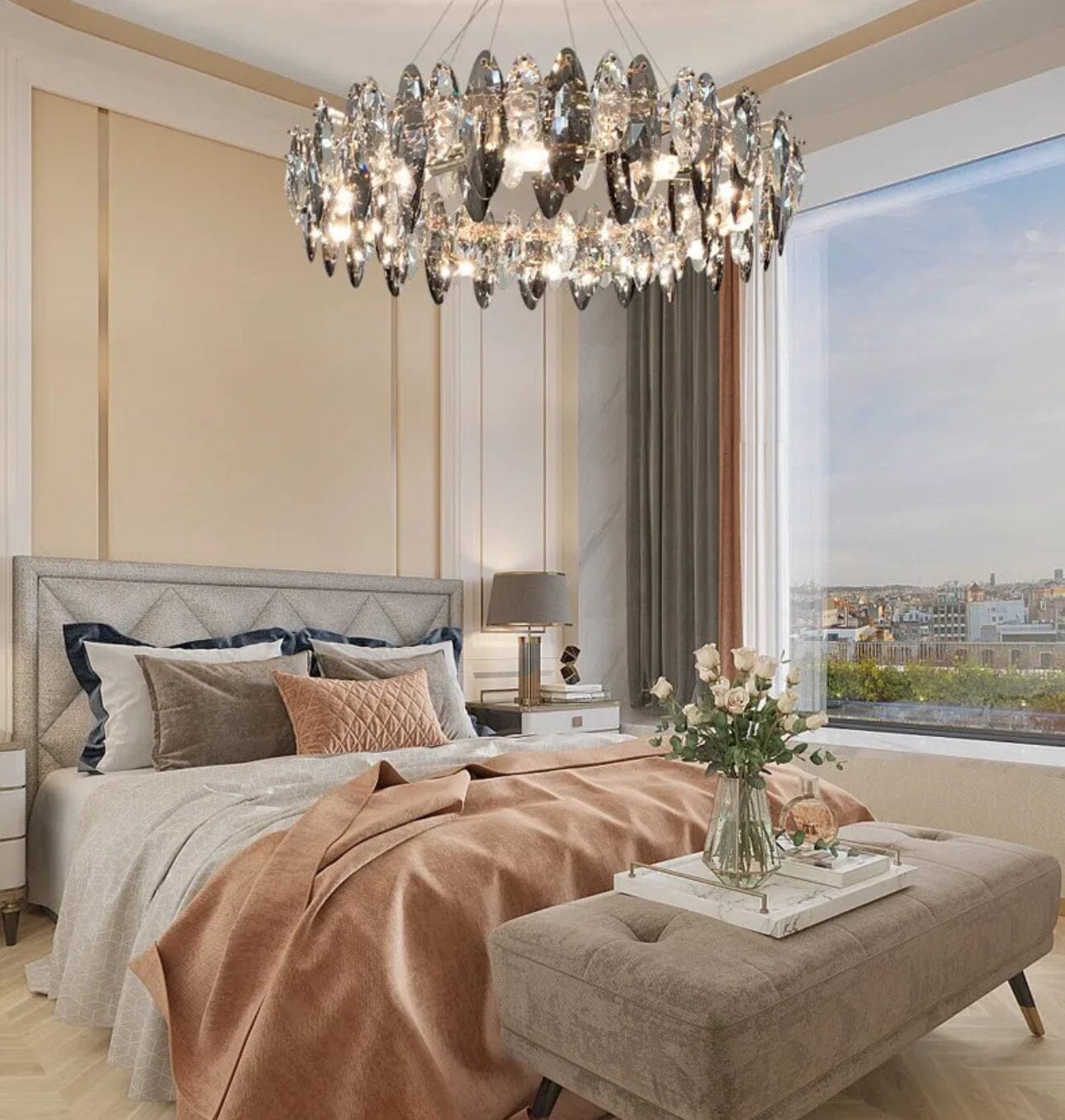 Lyra Nordic Crystal Leaf Chandelier Collection for Luxe Interiors